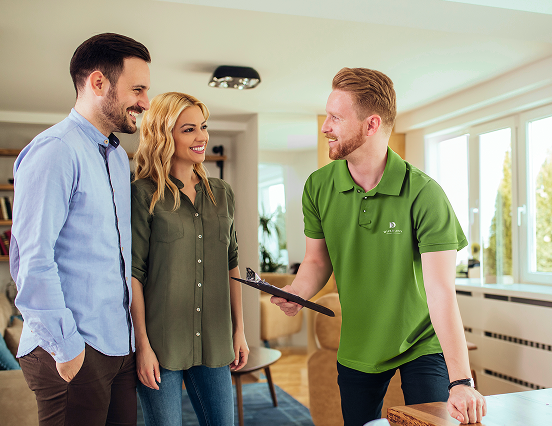 Duxbury Movers staff helping couple move